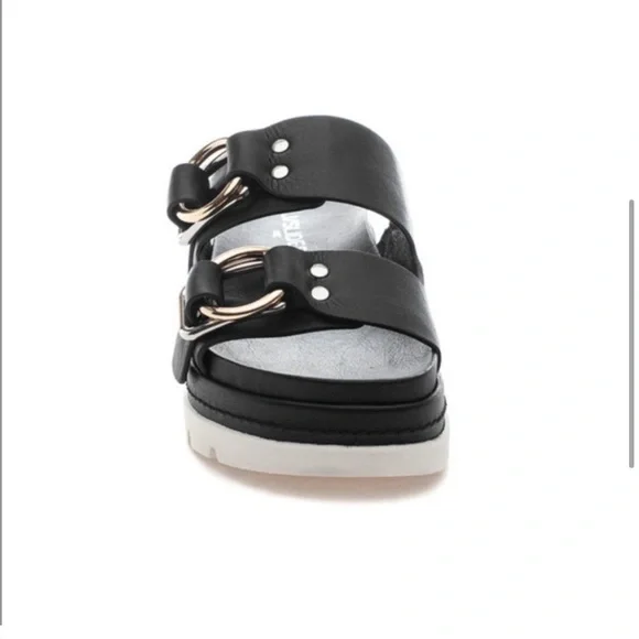 NWT J/SLIDES BAHA Black Leather Sandal - Picture 4 of 16